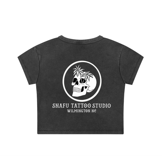 Snow Washed Crop Top - Snafu Tattoo Studio