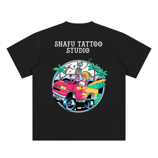Classic Graphic Tee - Funky Skeleton in Black